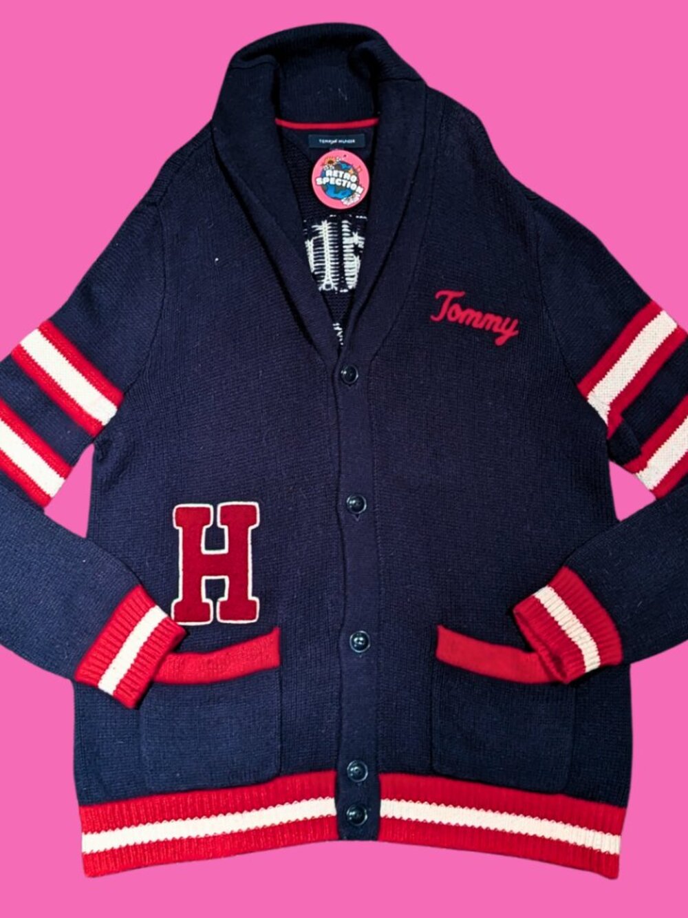 Tommy Hilfiger Varsity Knit Cardigan/Sweater Size XL